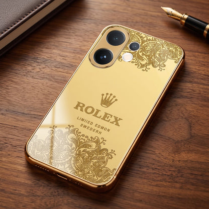 Vivo V60 5G Rolex Crown Gold Electroplated Glass Phone Back Case