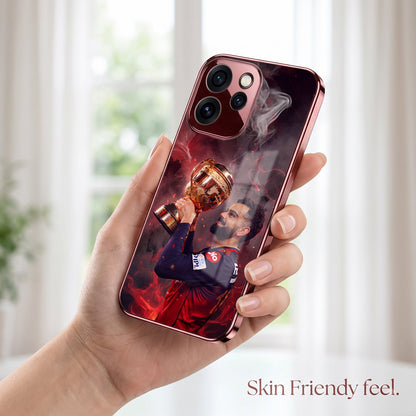 Oppo Reno 15 Pro Mini 5G Virat Kohli Burgundy Electroplated Glass Back Case
