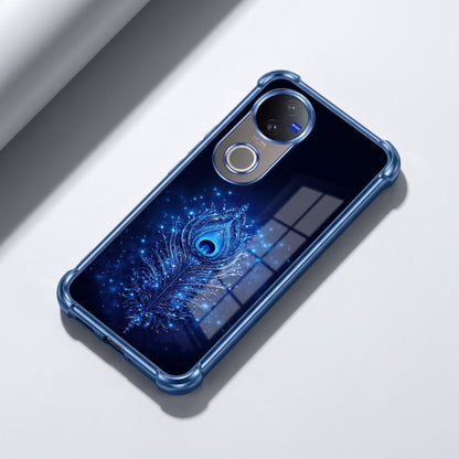 Vivo V50 5G Premium Peacock Feather Airbags Printed Back Case