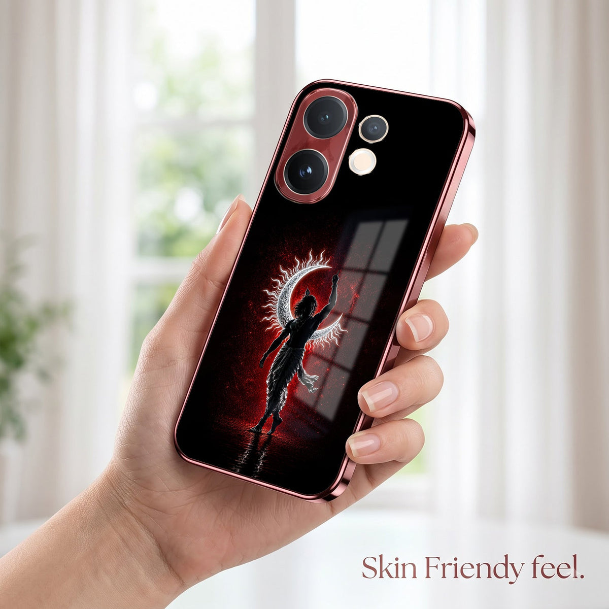 Vivo V60 5G Crimson Divine Burgundy Electroplated Glass Back Case