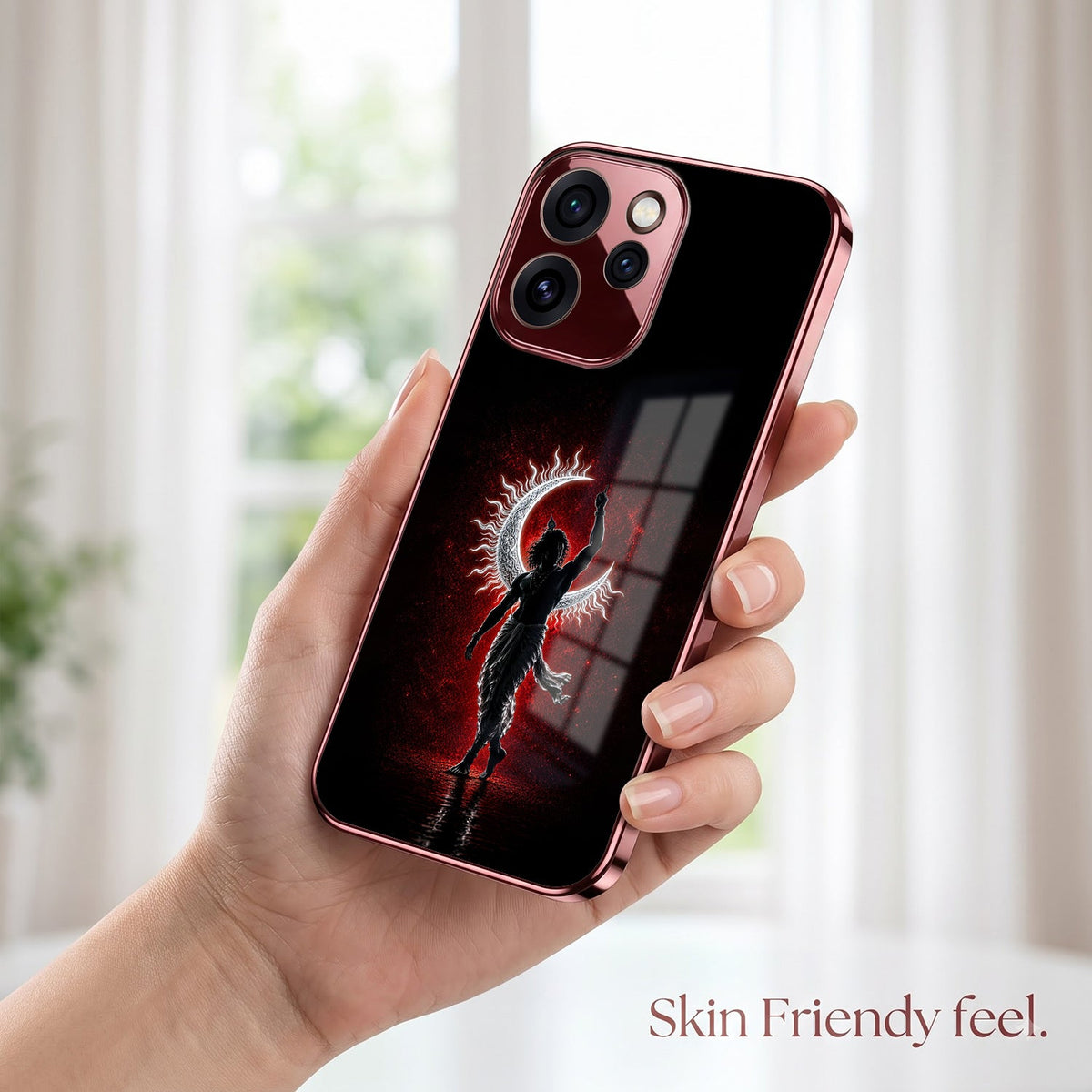 Oppo Reno 15 Pro Mini 5G Crimson Divine Burgundy Electroplated Glass Back Case