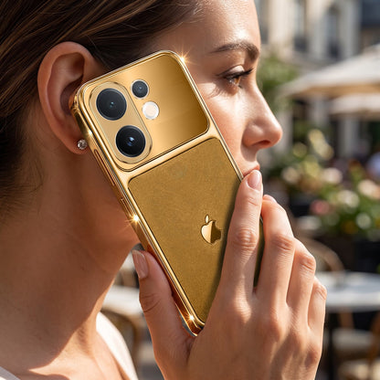 Vivo T4 Pro 5G Royal Touch Apple Gold Electroplated Glass Phone Back Case