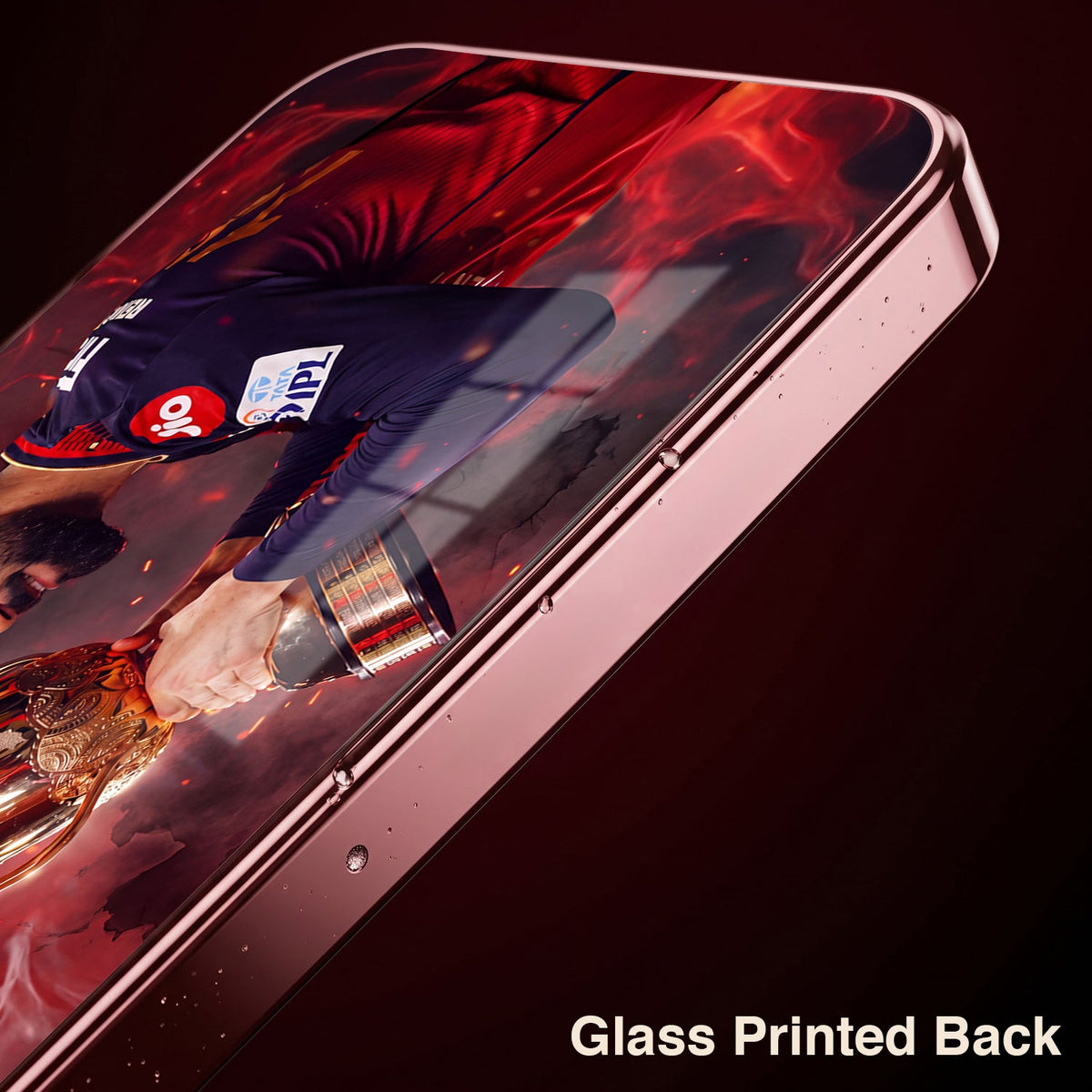 Oppo Reno 15 Pro Mini 5G Virat Kohli Burgundy Electroplated Glass Back Case