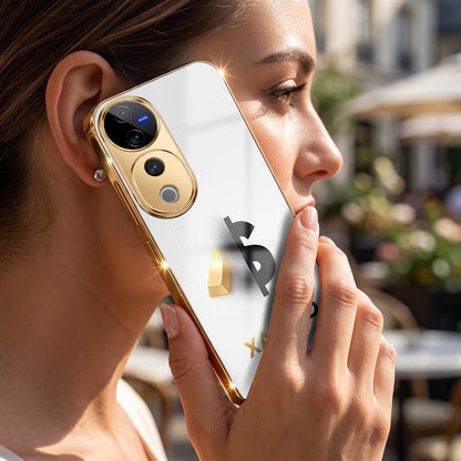 Vivo V40 Pro 5G Luxury XAU/USD Gold Electroplated Glass Phone Back Case