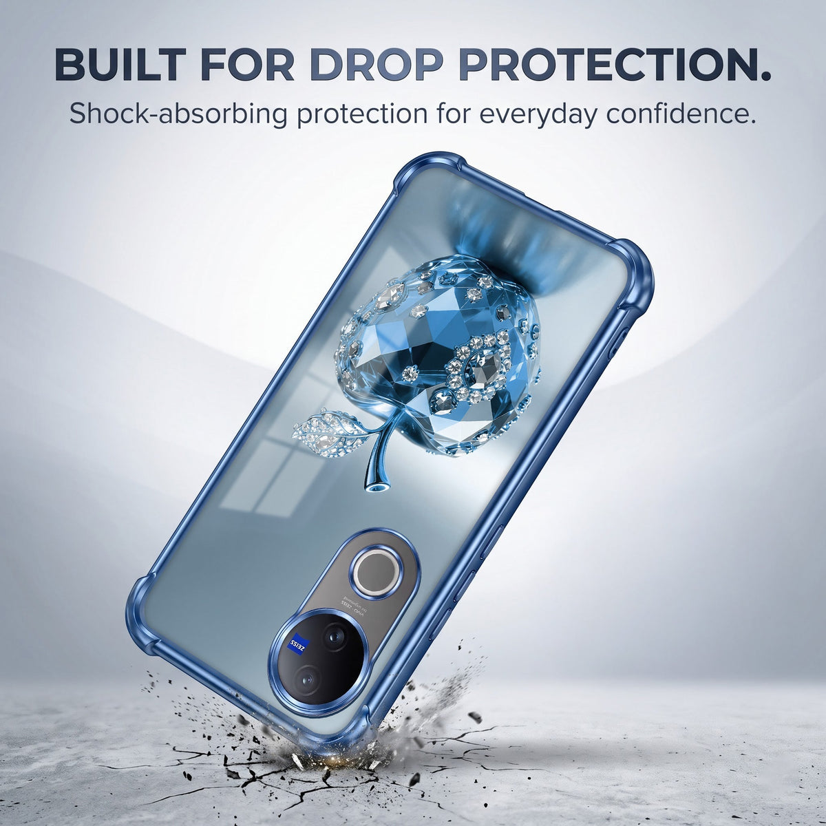 Vivo V50 5G Blue Apple Airbags Printed Back Case