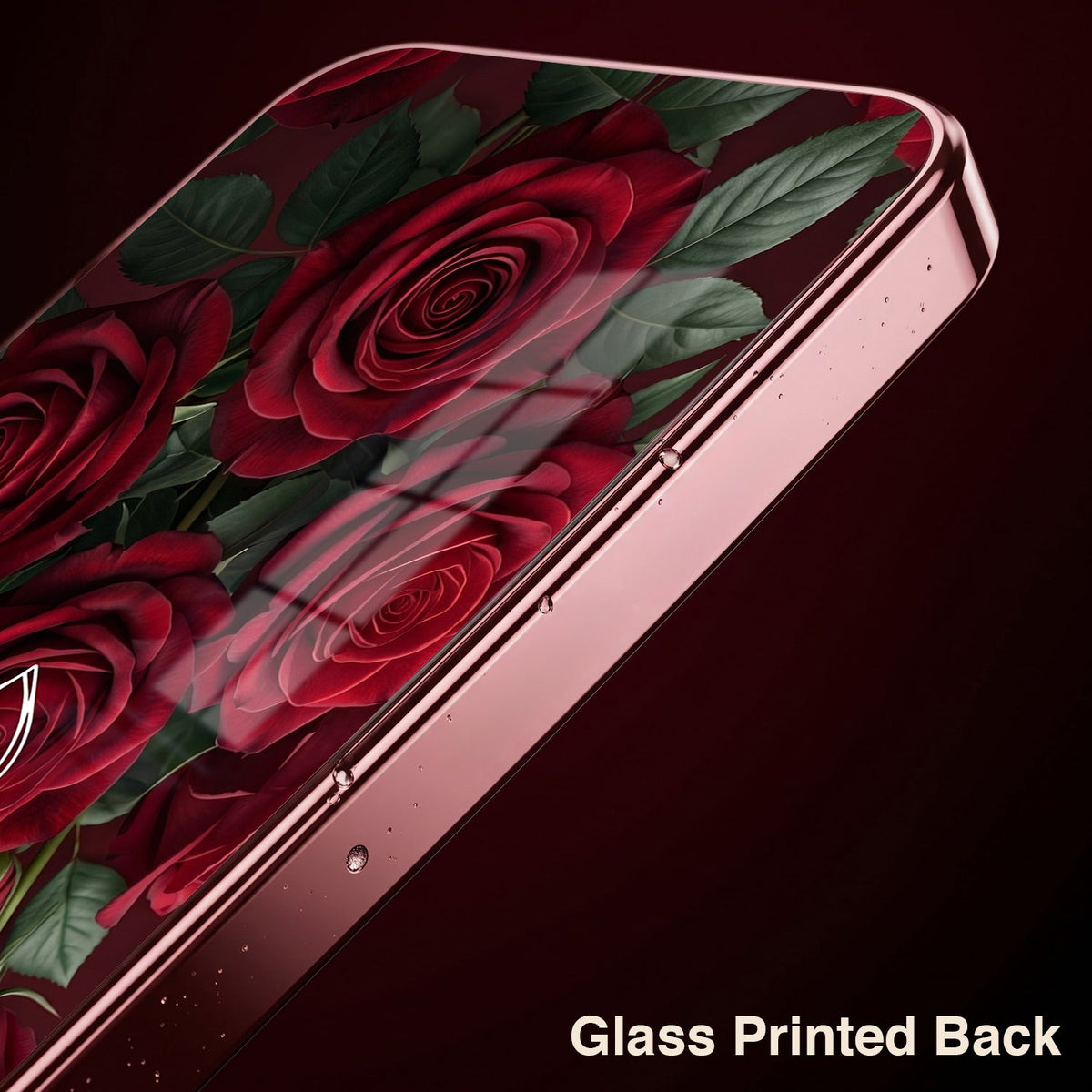 Oppo Reno 15 Pro Mini 5G Rose Heart Burgundy Electroplated Glass Back Case