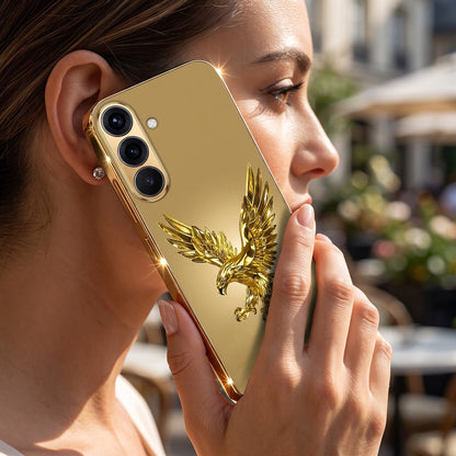 Samsung Galaxy A36 5G Golden Eagle Gold Electroplated Glass Phone Back Case