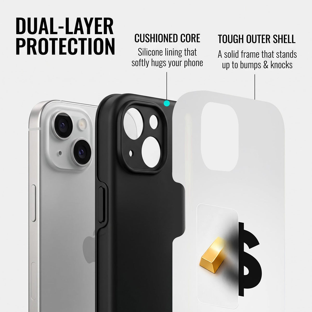 Iphone 15 5G Luxury XAU/USD Protective Case