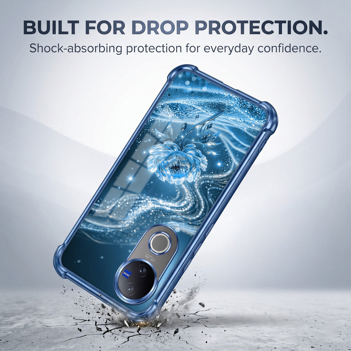 Vivo V50 5G Blue Rose Airbags Printed Back Case