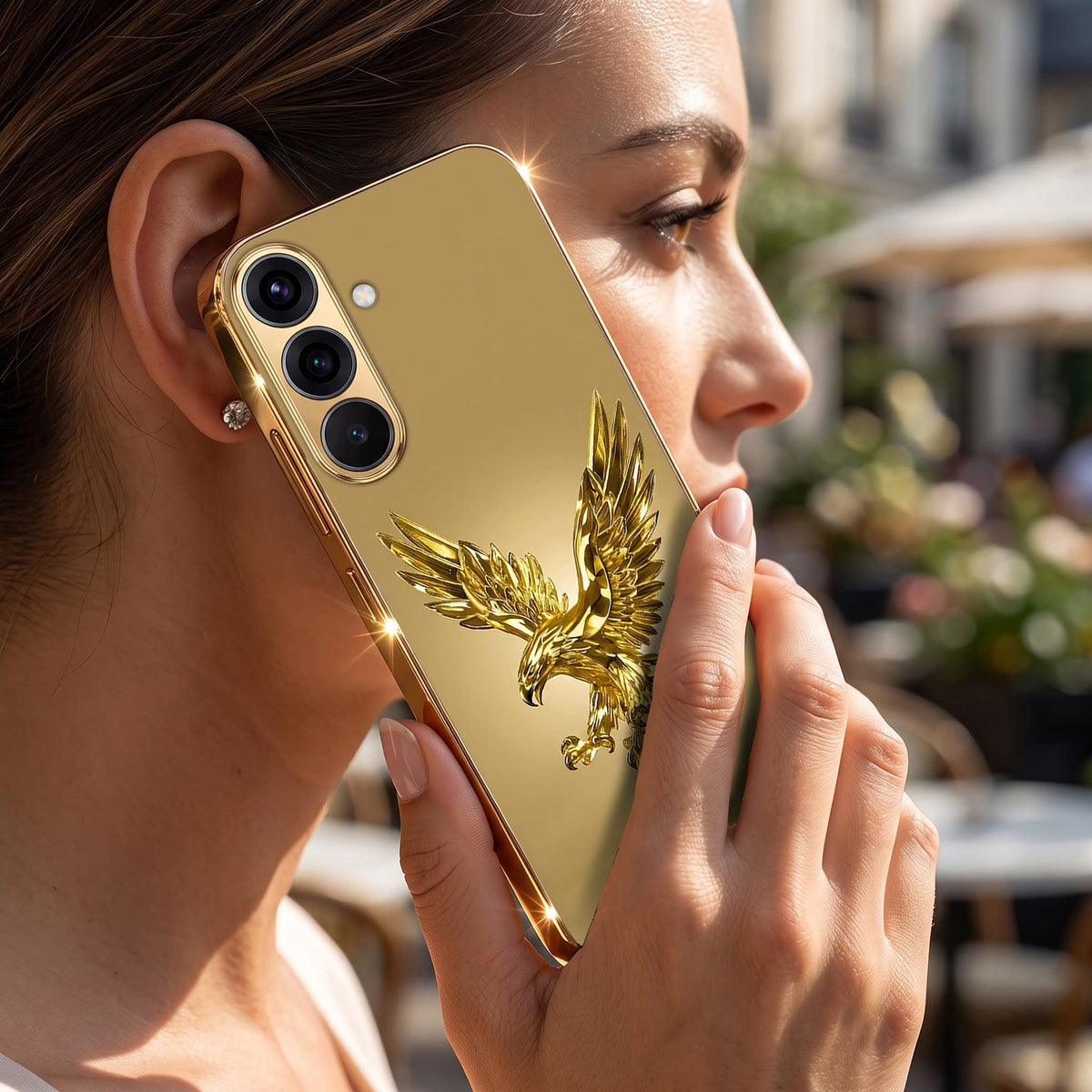 Samsung Galaxy A56 5G Golden Eagle Gold Electroplated Glass Phone Back Case