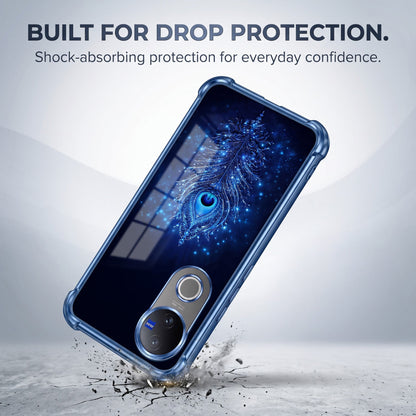 Vivo V50 5G Premium Peacock Feather Airbags Printed Back Case