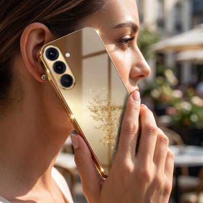 Samsung Galaxy A36 5G Golden Tree Gold Electroplated Glass Phone Back Case