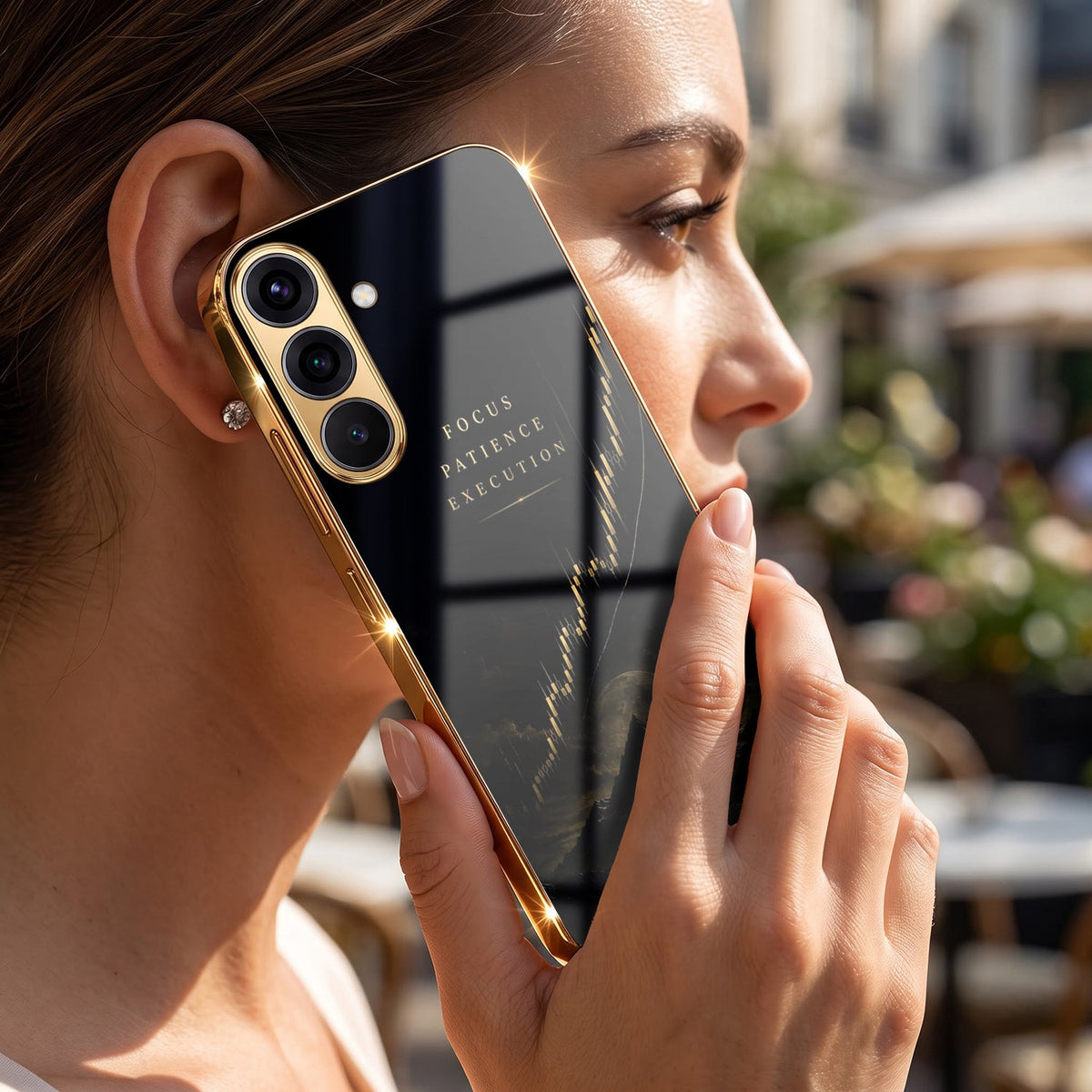 Samsung Galaxy A36 5G Trading Candles Gold Electroplated Glass Phone Back Case