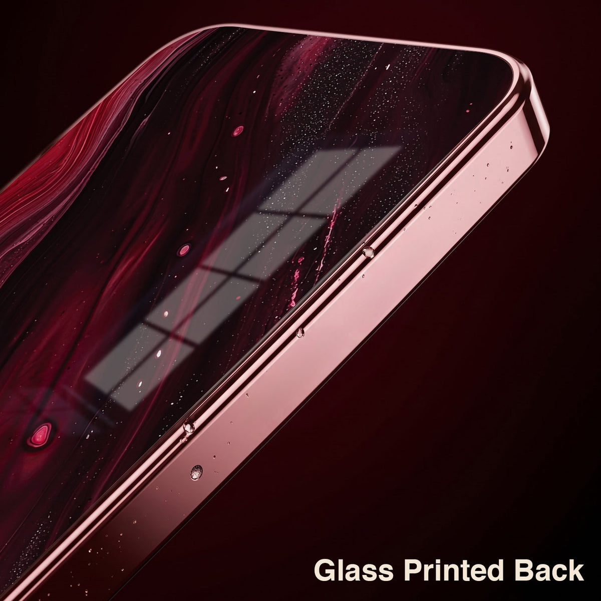 Vivo V60 5G Marble Burgundy Electroplated Glass Back Case