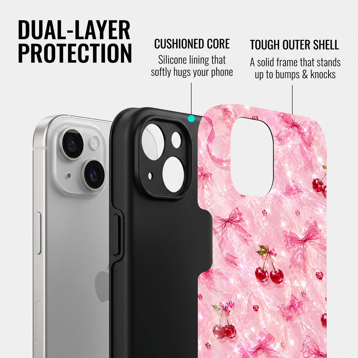 Iphone 15 5G Pink Cherry Blossom Protective Case