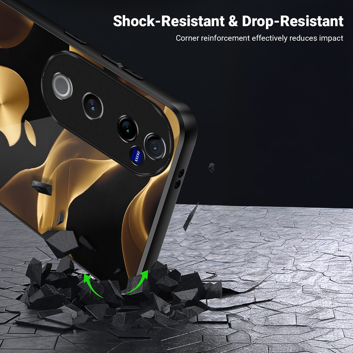 Vivo V40 Pro 5G Premium Acrylic Shockproof Glass Back Case (Wave Apple)