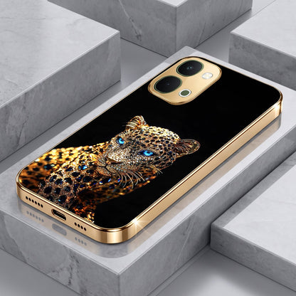 Vivo Y51 Pro 5G Panther Gold Electroplated Glass Phone Back Case