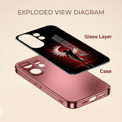 Vivo V60 5G Crimson Divine Burgundy Electroplated Glass Back Case