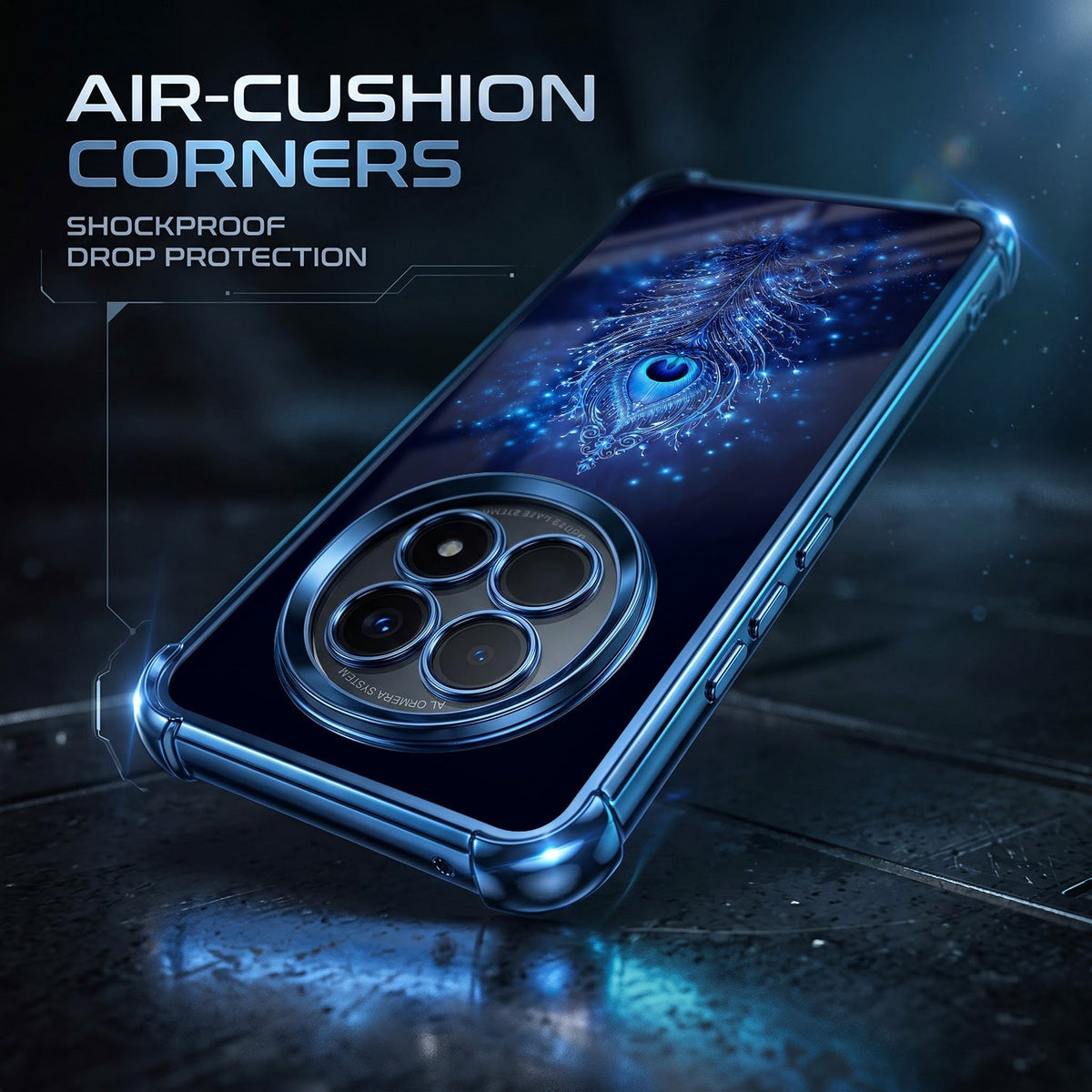 Oppo F29 5G Premium Peacock Feather Airbags Printed Back Case