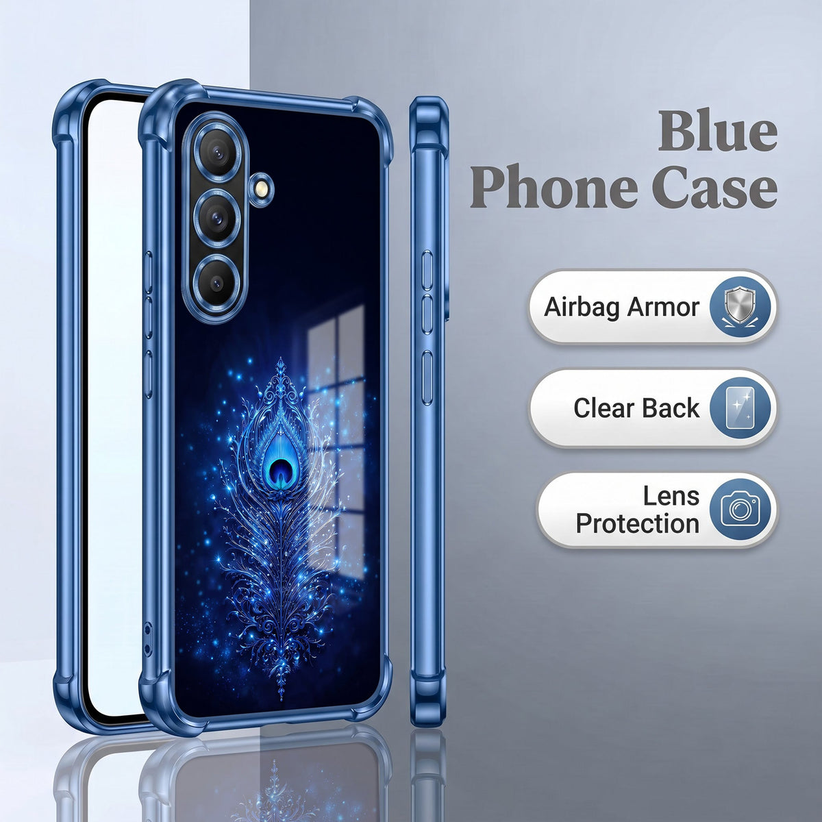 Samsung Galaxy A56 5G Premium Peacock Feather Airbags Printed Back Case