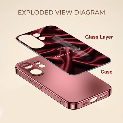 Vivo V60 5G Feminine Rebel Burgundy Electroplated Glass Back Case