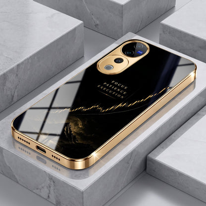 Vivo V40 Pro 5G Focus Electroplated Gold Electroplated Glass Phone Back Case