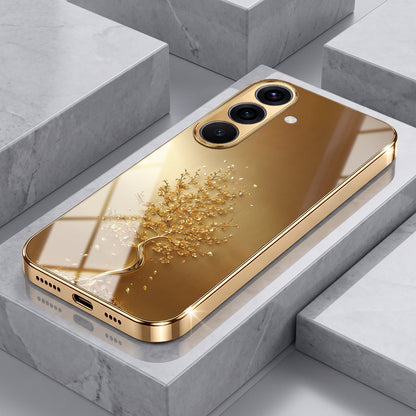 Samsung Galaxy A36 5G Golden Tree Gold Electroplated Glass Phone Back Case