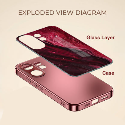 Vivo V60 5G Marble Burgundy Electroplated Glass Back Case
