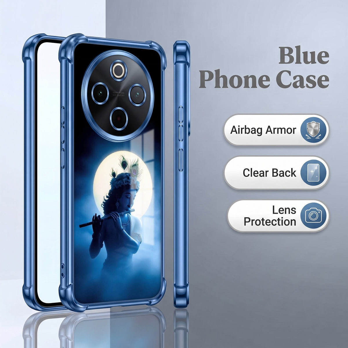 Vivo T4 5G Midnight Krishna Airbags Printed Back Case