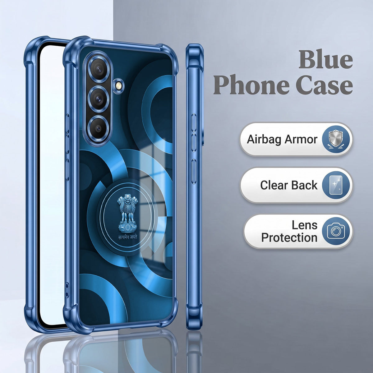Samsung Galaxy A56 5G Blue Emblem Airbags Printed Back Case