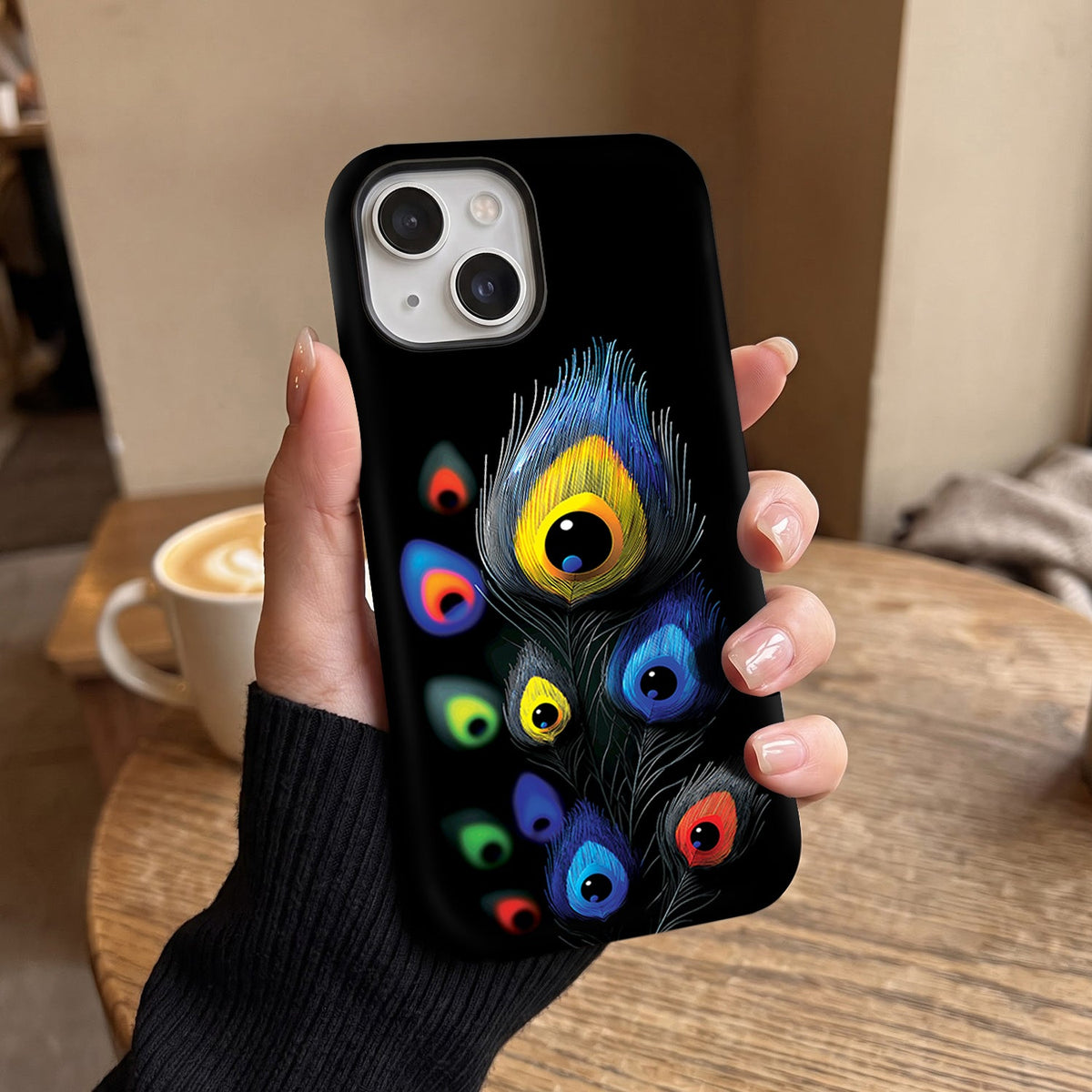 Iphone 15 5G Multi-Feather Peacock Protective Cases