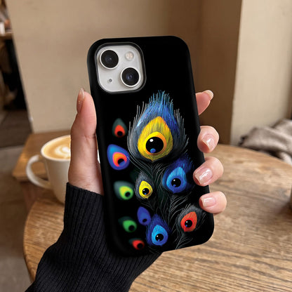Iphone 15 5G Multi-Feather Peacock Protective Cases
