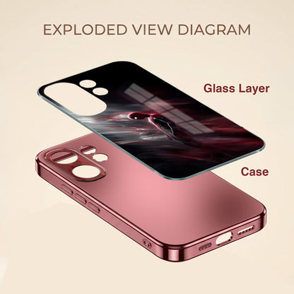 Vivo V60 5G Crimson Spider Burgundy Electroplated Glass Back Case