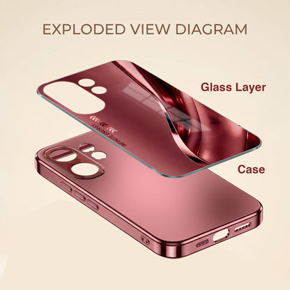 Vivo V60 5G Infinity Energy Burgundy Electroplated Glass Back Case