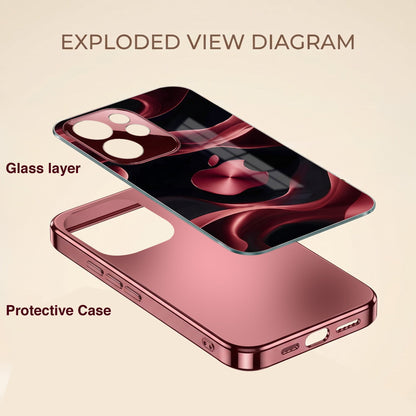 Oppo Reno 15 Pro Mini 5G Wave Apple Burgundy Electroplated Glass Back Case