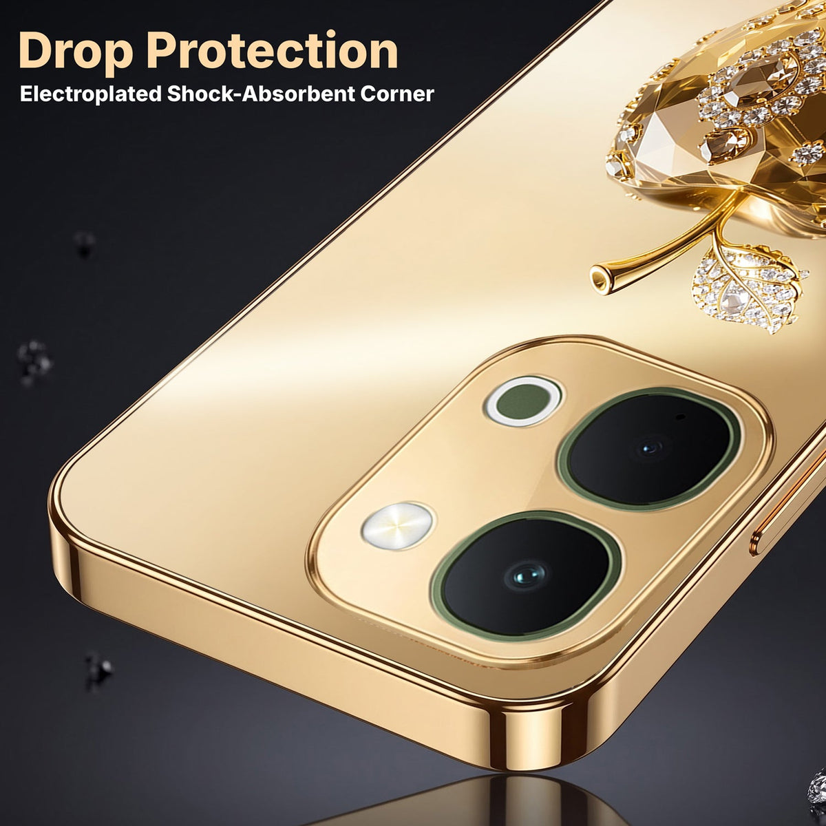 Vivo Y51 Pro 5G Golden Apple Gold Electroplated Glass Phone Back Case