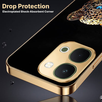 Vivo Y51 Pro 5G Panther Gold Electroplated Glass Phone Back Case