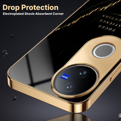 Vivo V50 5G Focus Electroplated Gold Electroplated Glass Phone Back Case