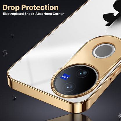 Vivo V50 5G Luxury XAU/USD Gold Electroplated Glass Phone Back Case