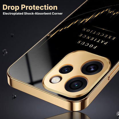 Oppo Reno 15 Pro Mini 5G Focus Gold Electroplated Glass Phone Back Case