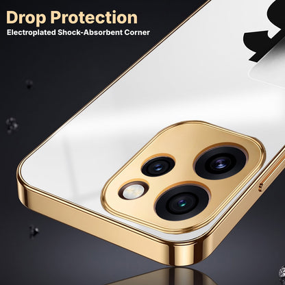 Oppo Reno 15 Pro Mini 5G Luxury XAU/USD Gold Electroplated Glass Phone Back Case