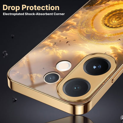 Vivo V60 5G Celestial Seven Horses Gold Electroplated Glass Phone Back Case