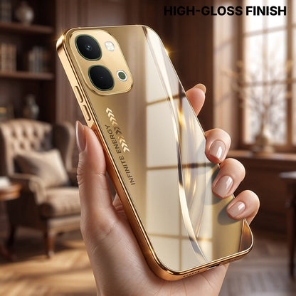 Vivo Y51 Pro 5G Luxury Infinity Energy Gold Electroplated Glass Phone Case