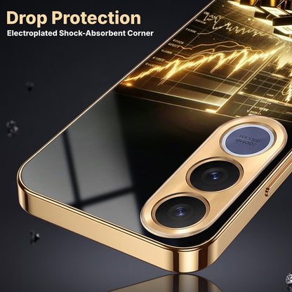 Vivo V70 FE 5G Luxury Wealth Trader Gold Electroplated Glass Phone Back Case