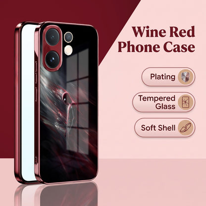 Vivo V60 5G Crimson Spider Burgundy Electroplated Glass Back Case