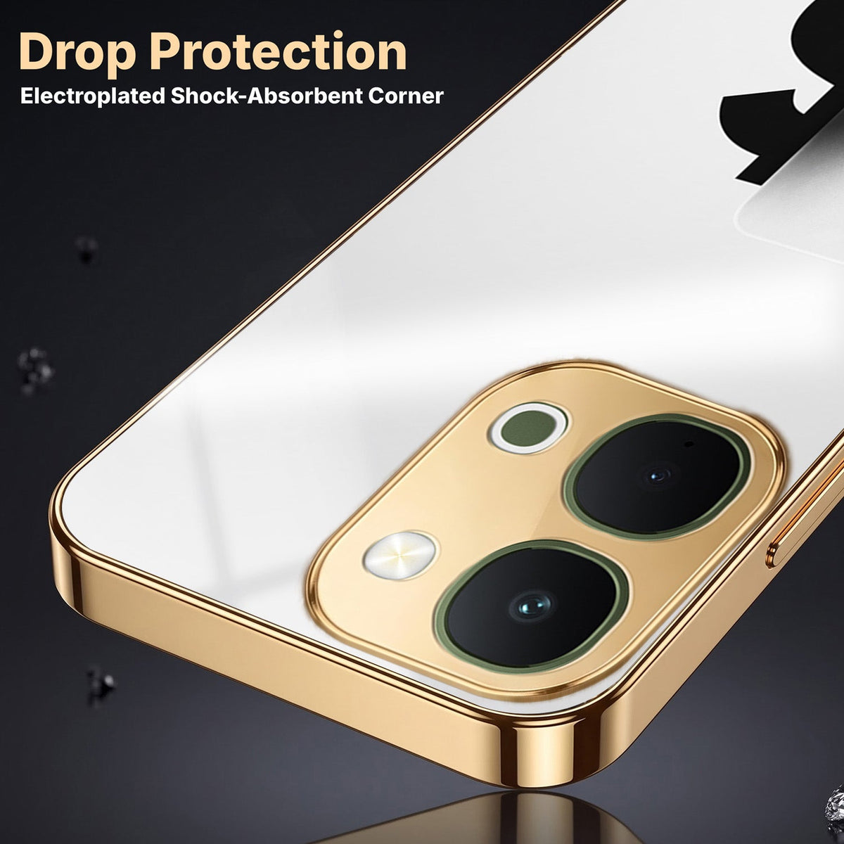 Vivo T5X 5G Luxury XAU/USD Gold Electroplated Glass Phone Back Case