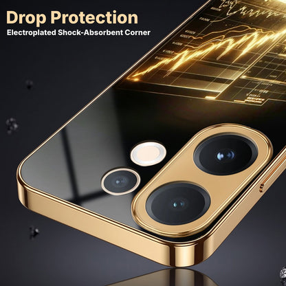 Vivo V60 5G Luxury Wealth Trader Gold Electroplated Glass Phone Back Case