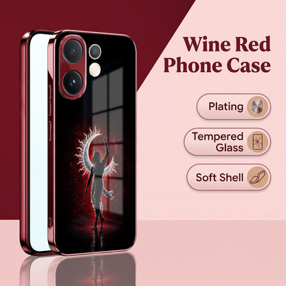 Vivo V60 5G Crimson Divine Burgundy Electroplated Glass Back Case