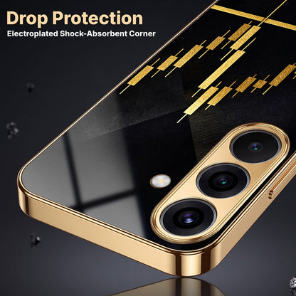 Samsung Galaxy A56 5G Trading Candles Gold Electroplated Glass Phone Back Case