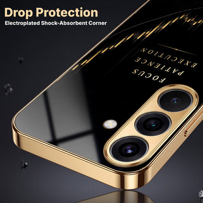 Samsung Galaxy A56 5G Trading Candles Gold Electroplated Glass Phone Back Case